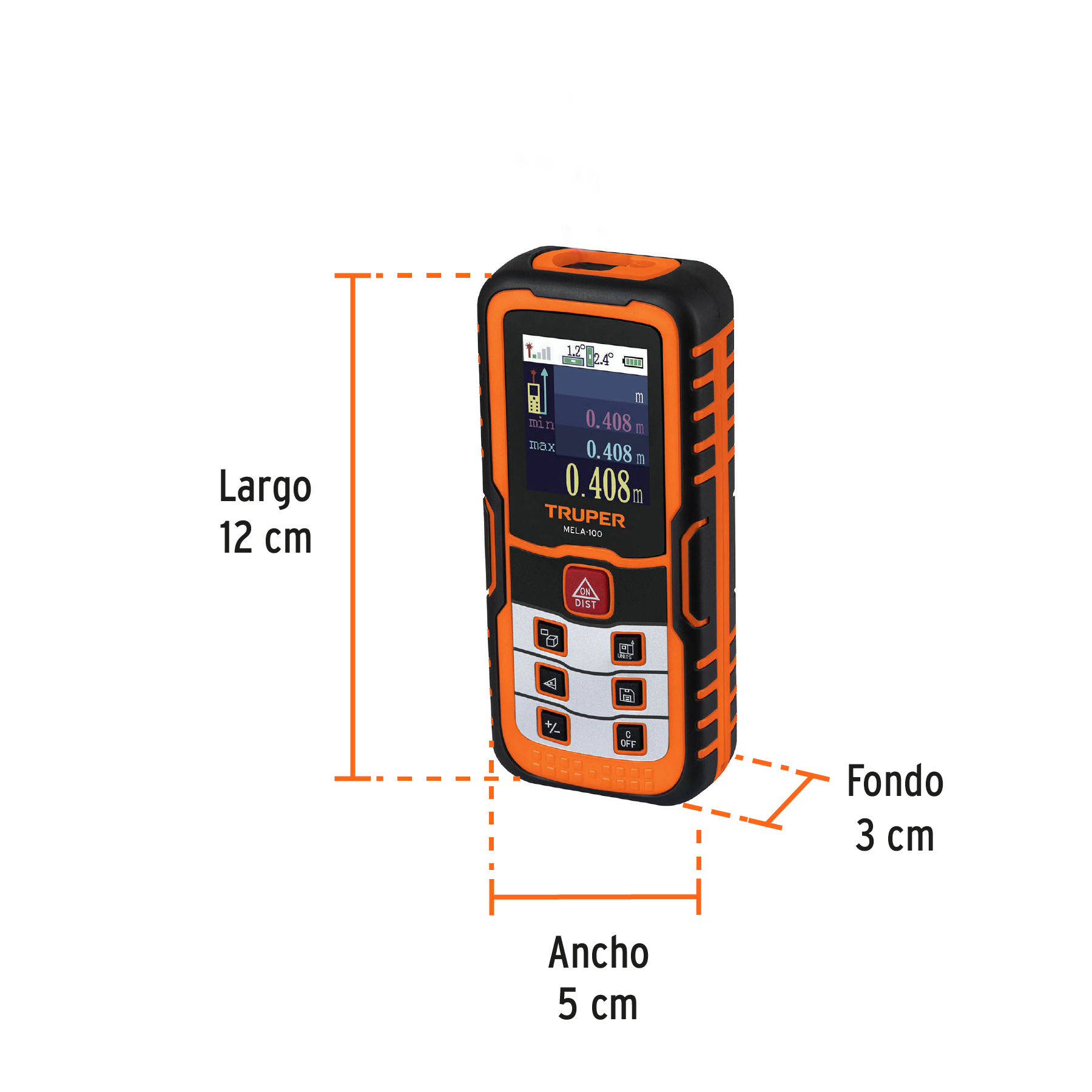 Medidor laser de distancia, 100m