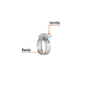 Pack 4 Abrazadera Sin Fin Acero inoxidable 1/2" a 3/4"