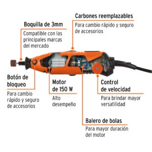 Herramienta rotativa profesional tipo mototool 150w