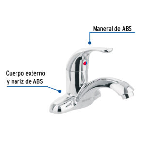 Mezcladora Monomando Lavabo Nariz Curva Cuerpo de Plastico