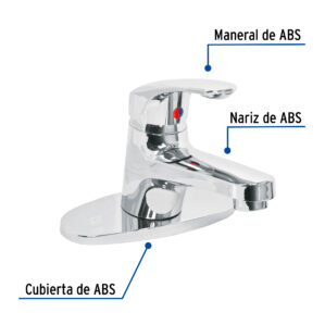 Mezcladora Monomando Lavabo Cuerpo de plastico Con Mangueras