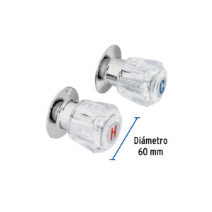 Juego 2 manerales para regadera de acrilico Reforzado