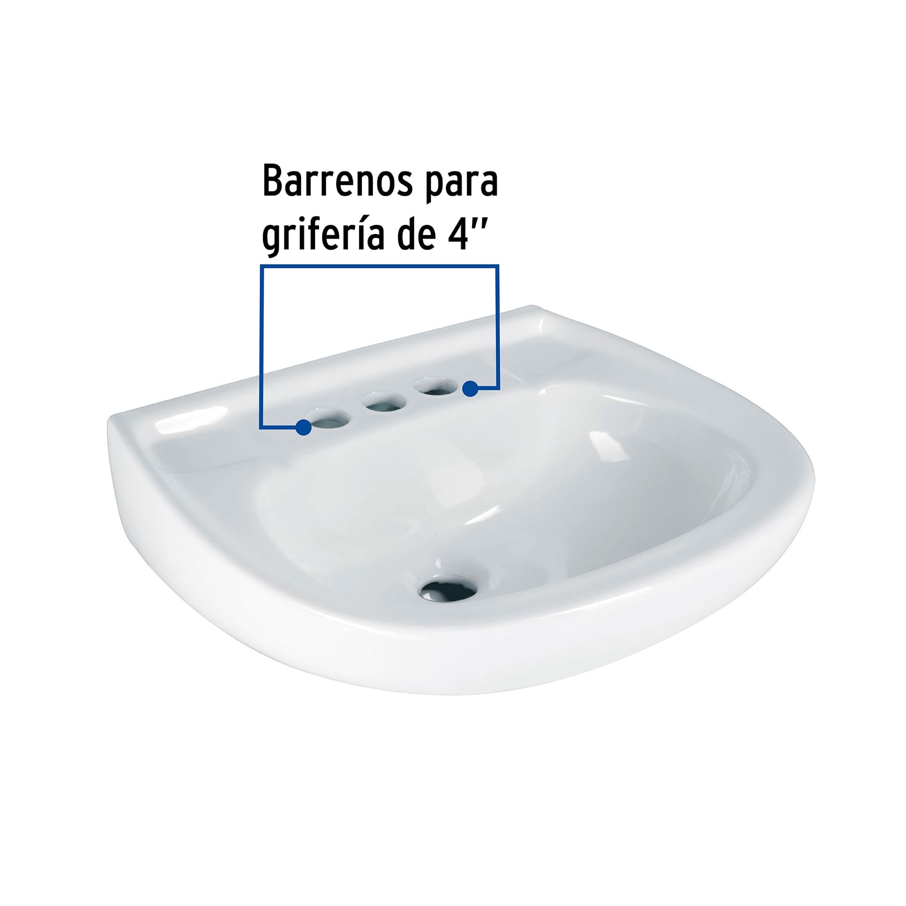 Lavabo ceramico con rebosadero blanco