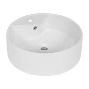 Lavabo de porcelana de sobreponer redondo, blanco, FOSET