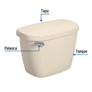 Tanque bajo ceramico c/accesorios,marfil