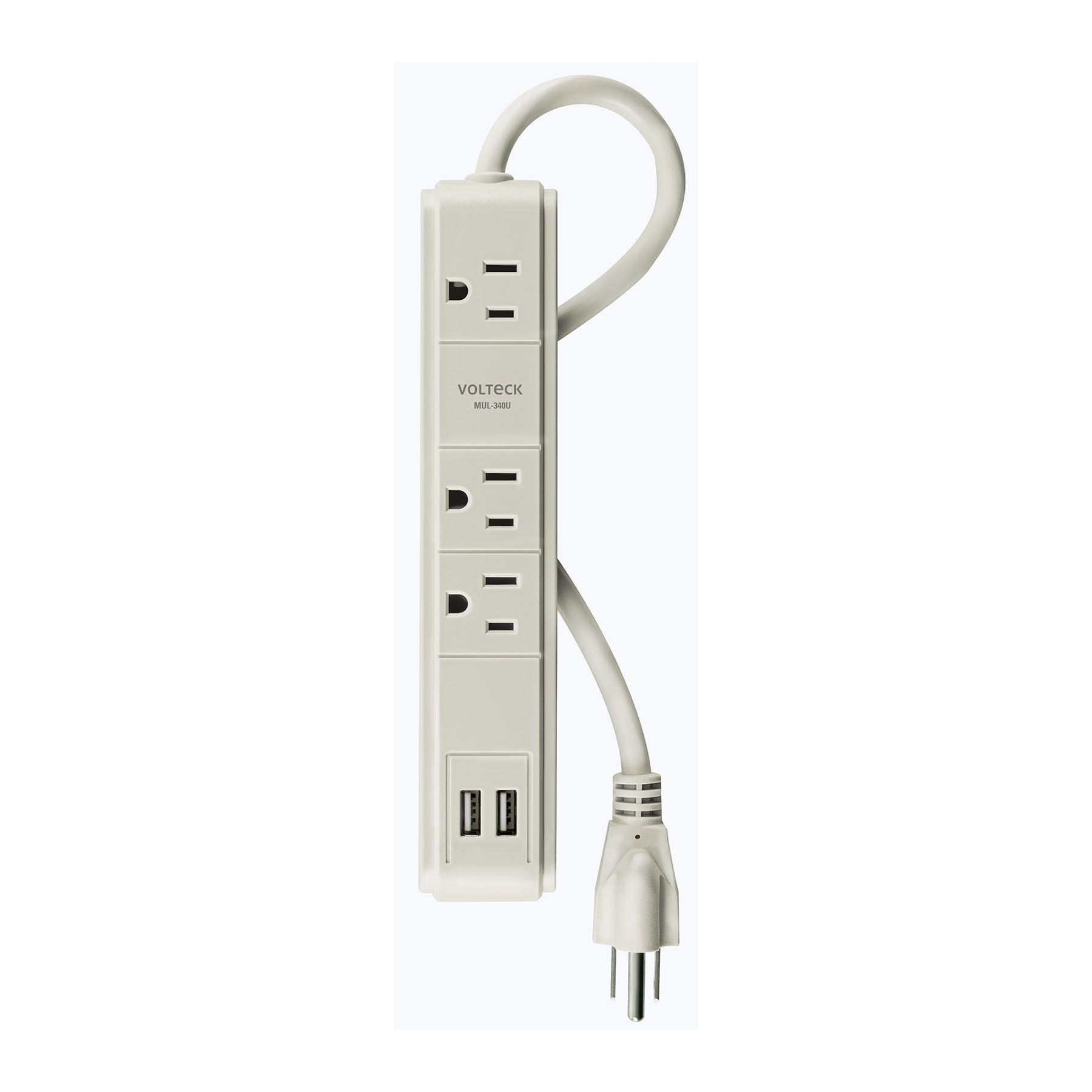 Multicontacto 3 entradas Supresor Picos con 2 puertos USB