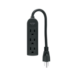 Multicontacto domestico 3 entradas, negro VOLTECK