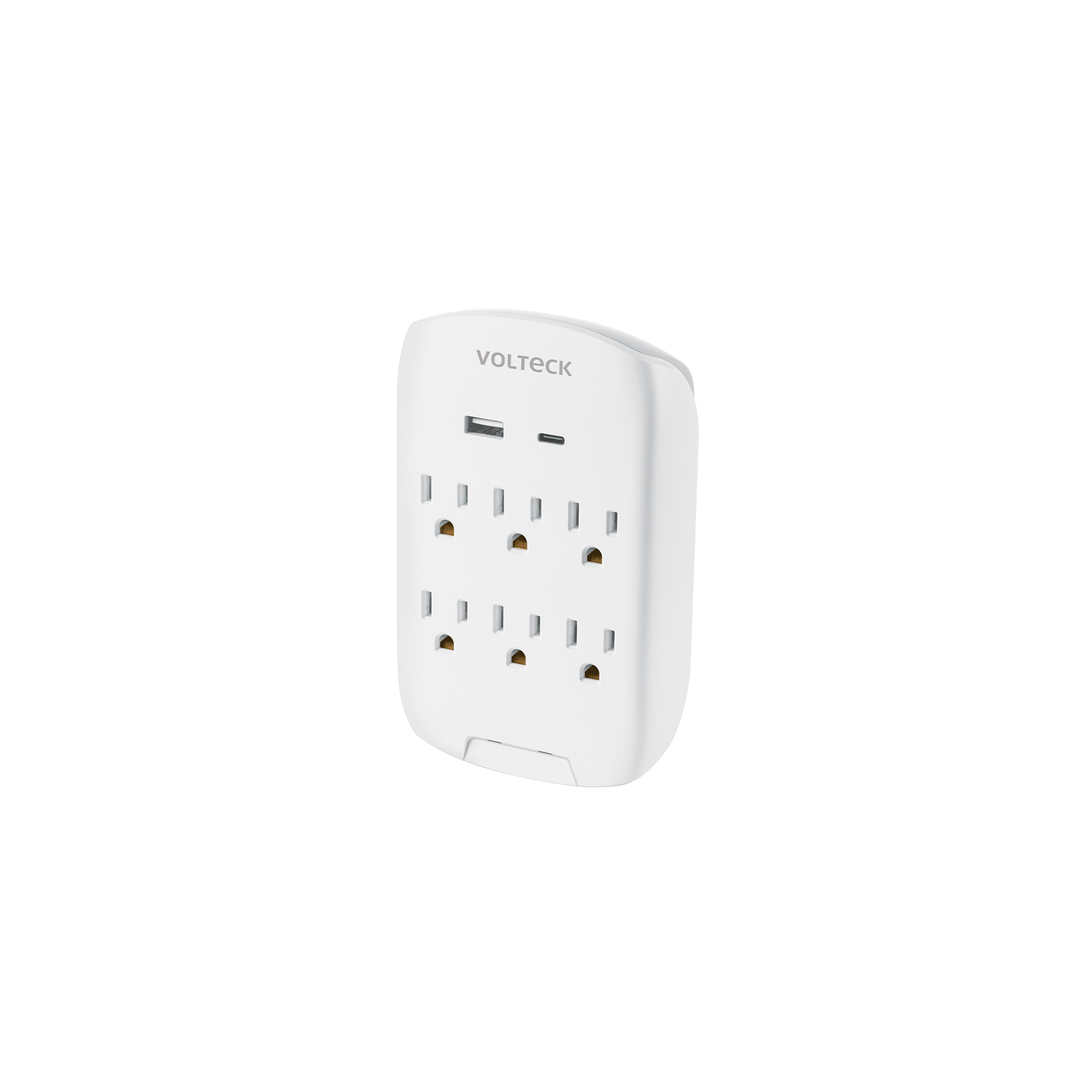 Multicontacto de pared de 6 contactos y 2 USB A+C 800 Joules