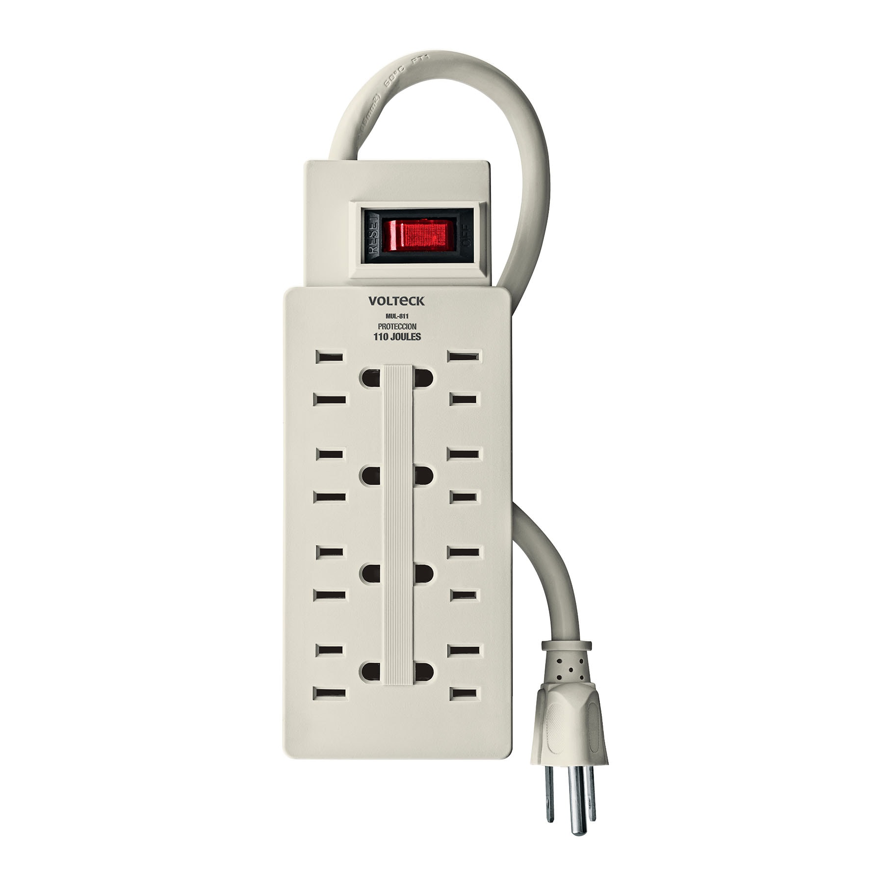 Multicontacto uso rudo 8 entradas supresor 110 joules