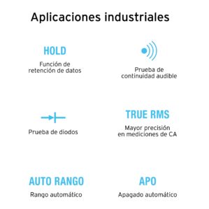 Multimetro para mantenimiento industrial con gancho
