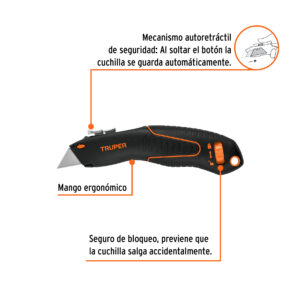 Cutter Navaja Auto Retractil de Seguridad de 7"