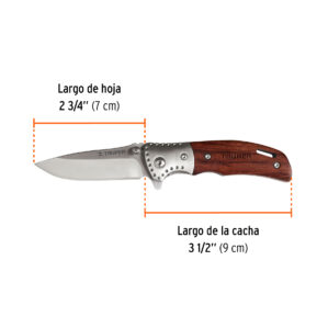Navaja abatible, mango de madera, 3-1/2"