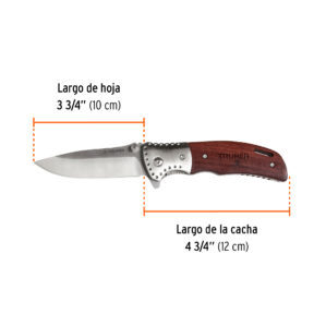 Navaja abatible mango de madera de 4-3/4"