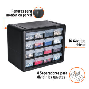 Organizador con 16 gavetas Truper