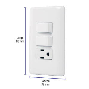 Placa Armada 1 Contacto y 2 apagadores Basic