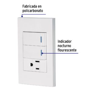 Placa Armada 2 Apagadores 1 Contacto Española