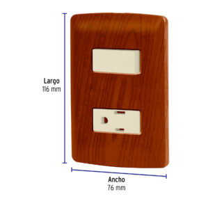 Placa Armada 1 Contacto 1 Interruptor Madera Linea Italiana