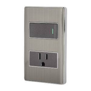 Placa Armada Apagador y Contacto Acero Inoxidable Lisboa