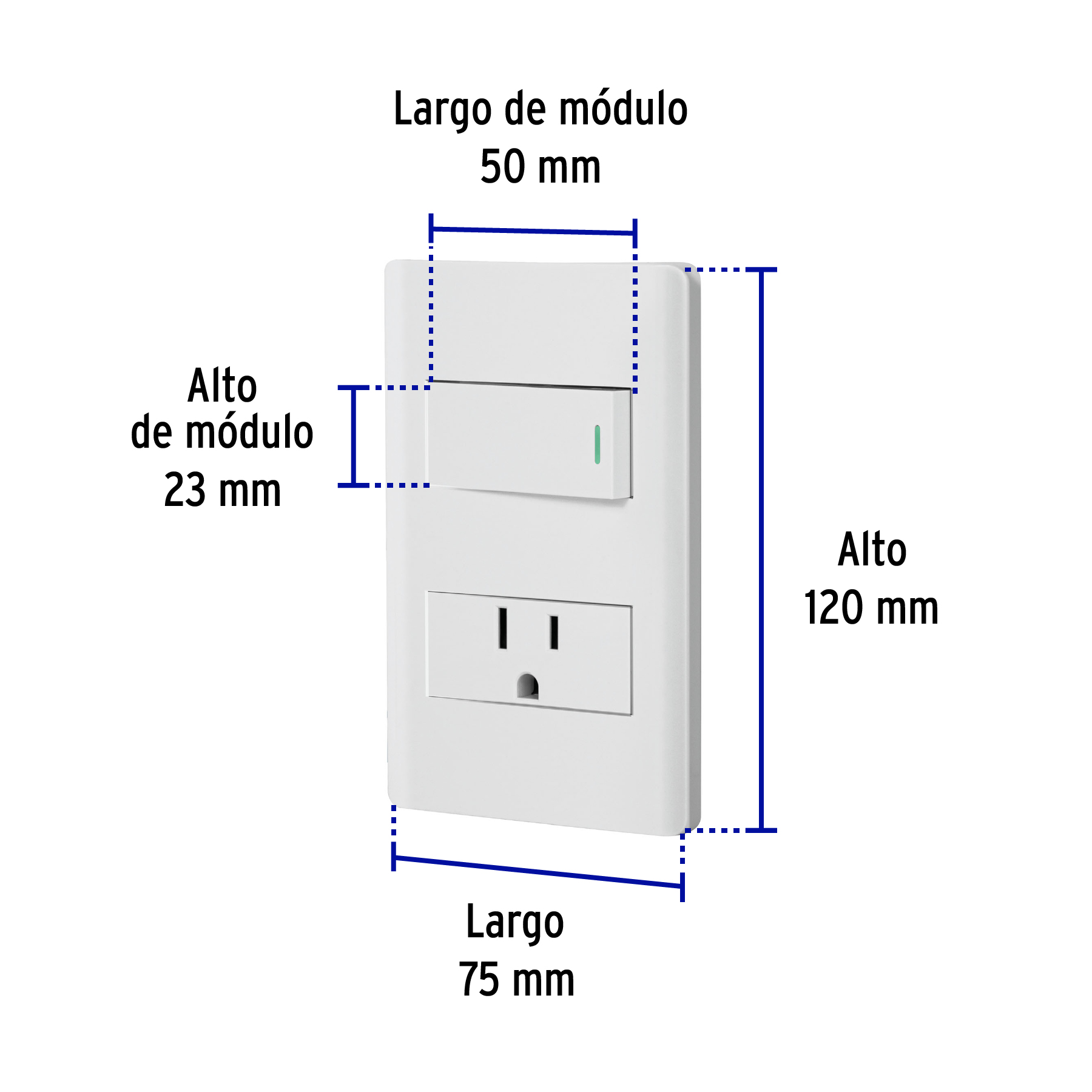Placa Armada Apagador y Contacto Lisboa Blanco