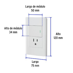 Placa Armada Apagador y Contacto Grande Lisboa Blanco