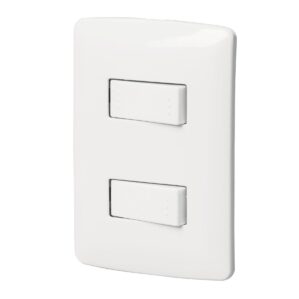 Placa Armada 1 Interruptor 1 Escalera 3 Vias Blanco Linea Italiana