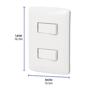 Placa Armada 1 Interruptor 1 Escalera 3 Vias Blanco Linea Italiana