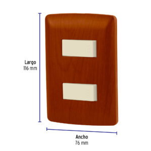 Placa Armada 1 interruptor 1 Escalera Madera Linea Italiana