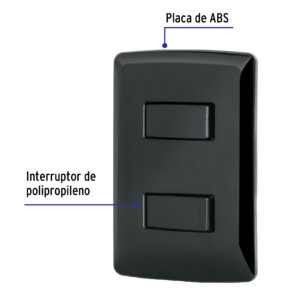 Placa Armada 1 Interruptor 1 Escalera Negro Linea Italiana