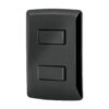 Placa Armada 2 Interruptores Sencillo Negro Linea Italiana