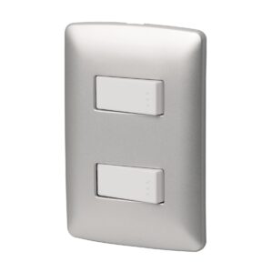 Placa Armada 2 Apagadores Plata Linea Italiana