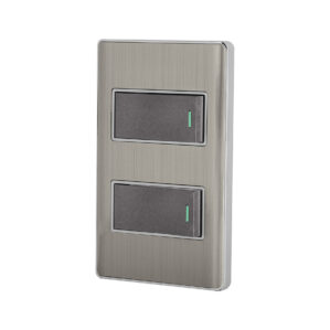 Placa Armada Doble Apagador Acero Inoxidable Lisboa