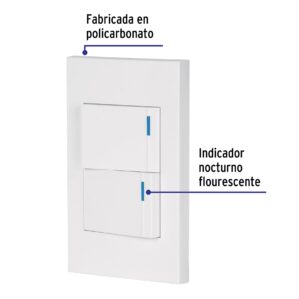 Placa armada 2 interruptores Española blanco
