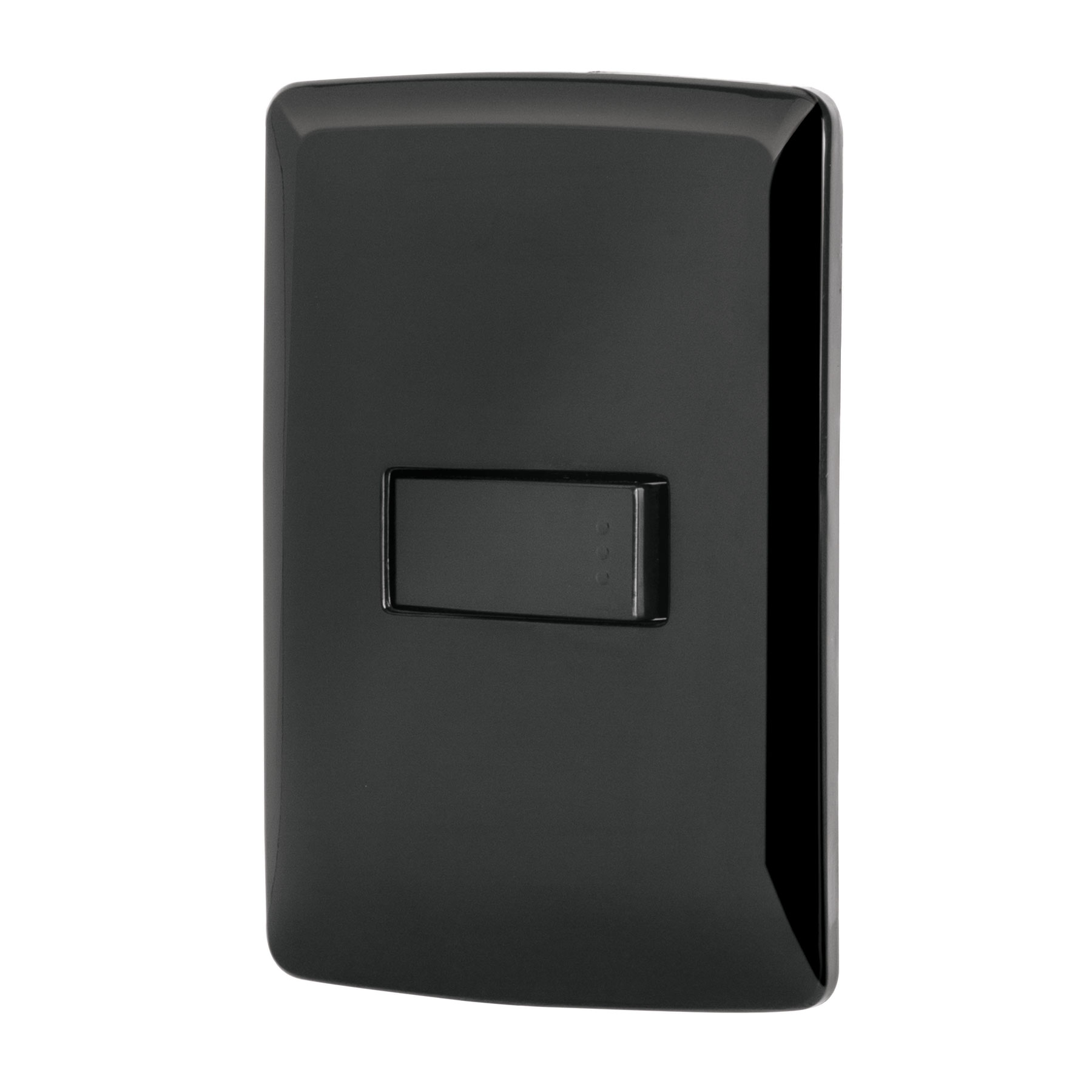 Placa Armada 1 Interruptor Sencillo Negro Linea Italiana