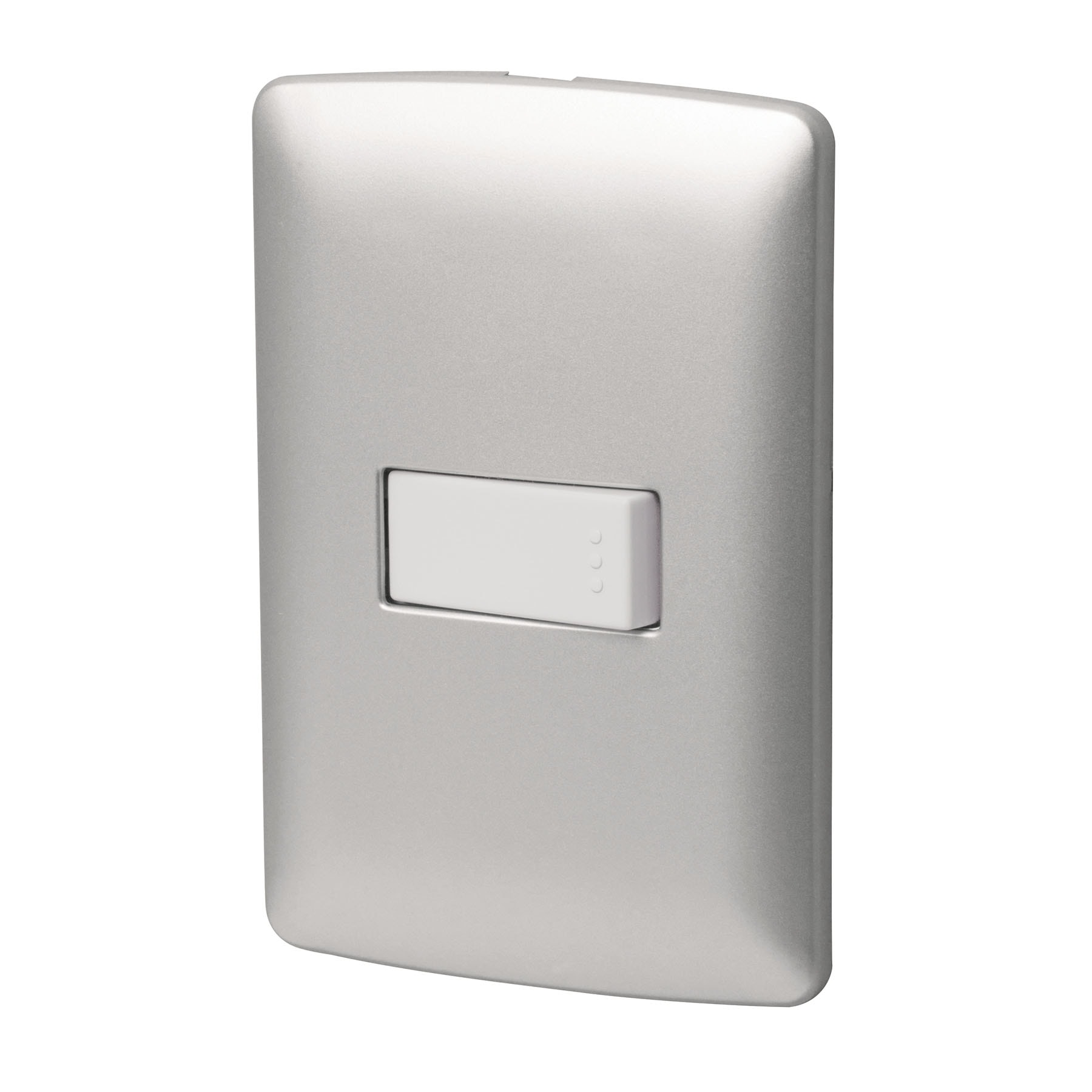 Placa Armada 1 Interruptor Sencillo Plata Linea Italiana