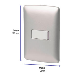 Placa Armada 1 Interruptor Sencillo Plata Linea Italiana