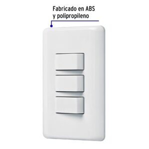 Placa armada con 3 interruptores sencillos Volteck Basic
