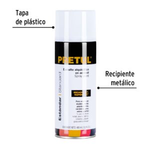 Pintura en aerosol blanco brillante Pretul
