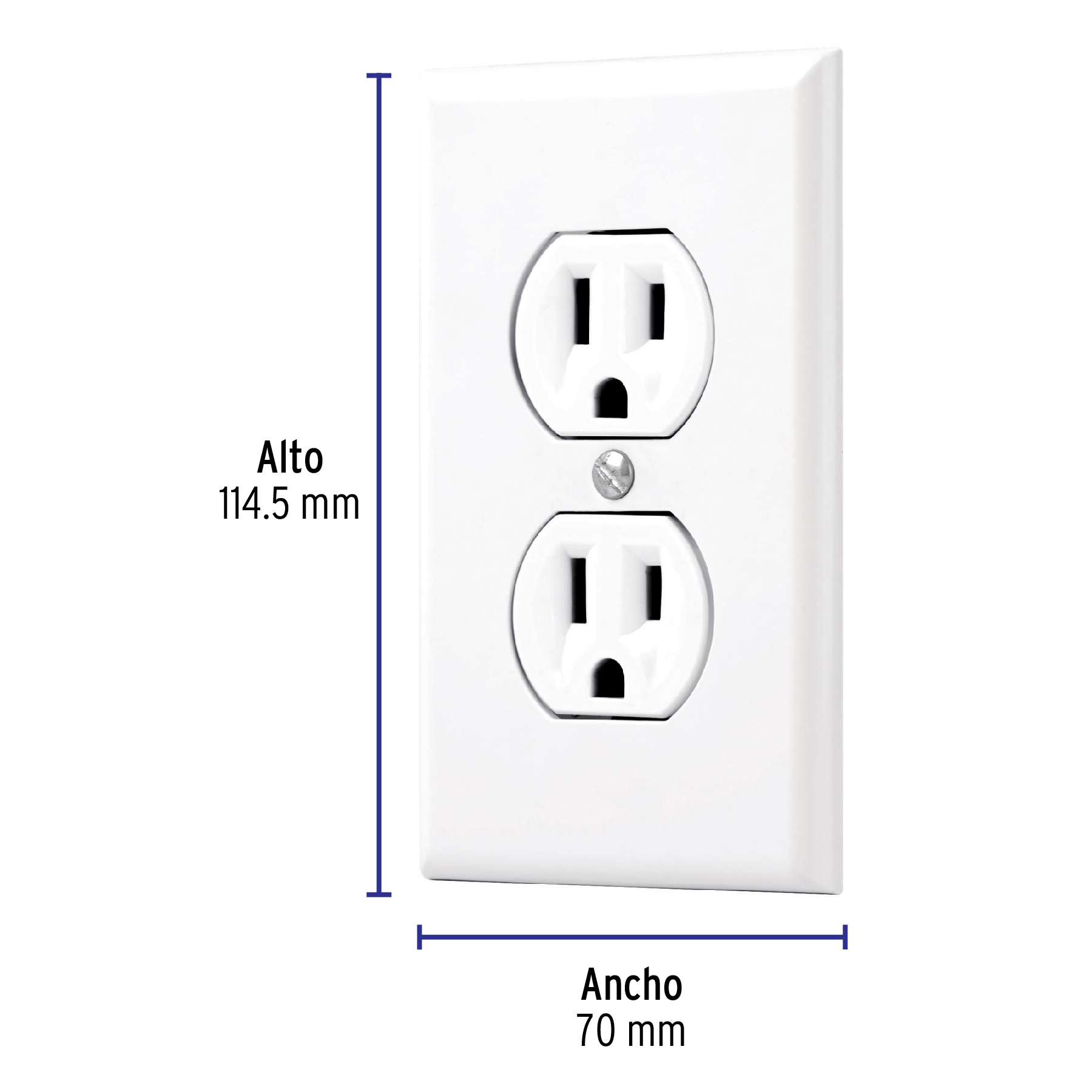 Placa armada 2 contactos polarizados linea Standard blanco