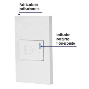 Placa Armada 1 interruptor de Timbre Española Blanco