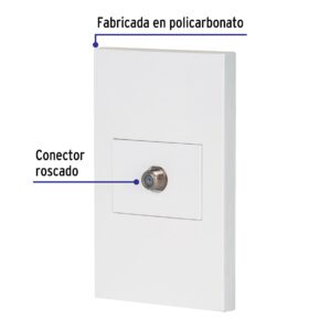 Placa armada 1 toma de TV Española blanco