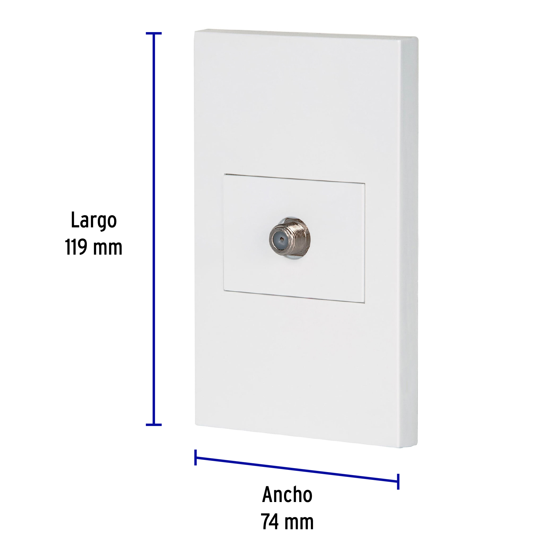 Placa armada 1 toma de TV Española blanco