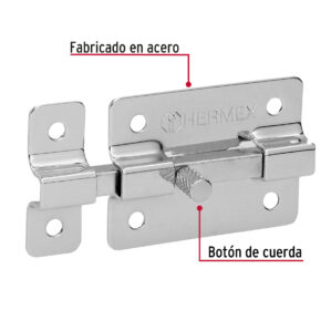 Pasador de Barra cromado 2" Hermex