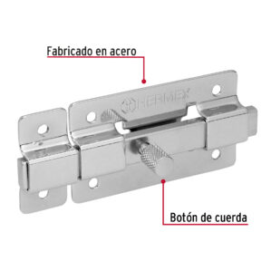 Pasador de Barra cromado 3" Hermex