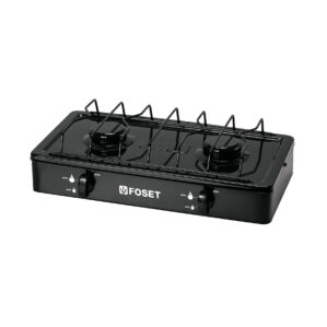 Parrilla estufa de gas 2 quemadores color negro