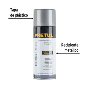 Pintura en aerosol Metalico Plata Pretul