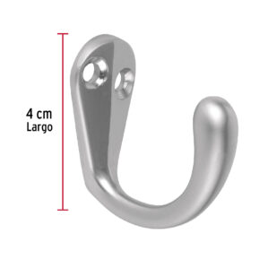Gancho sencillo tipo perchero cromo mate