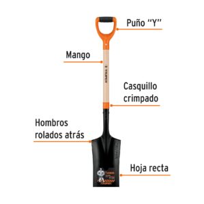 Pala Escarraman corta puño "Y" jardineria 104cm
