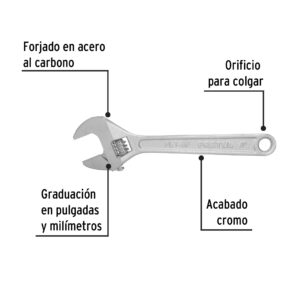 Perico cromado 8" Pretul