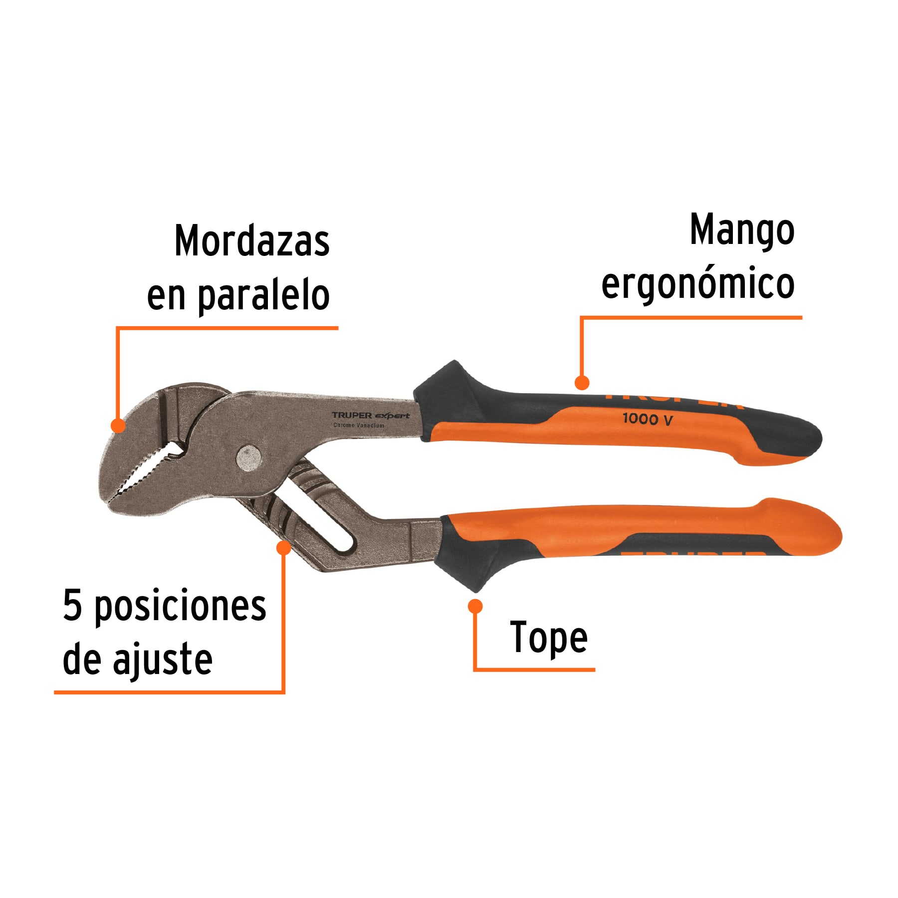Pinzas de extension 10", mango comfort grip