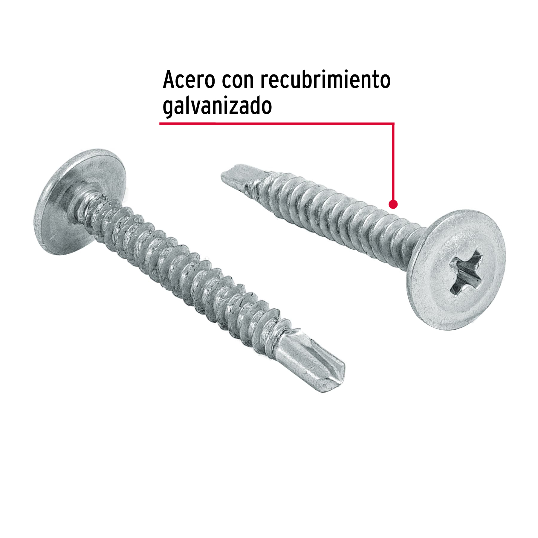 Pija cabeza cruz punta de broca 1-1/4" bolsa con 100 pzas